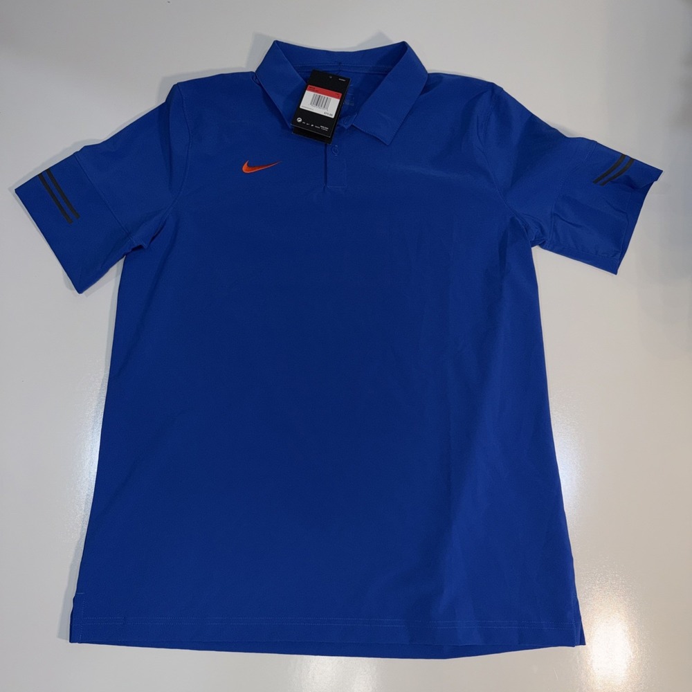 Nike Polo Golf Shirt‎ New With Tags Royal Blue Orange Swoosh size Largep